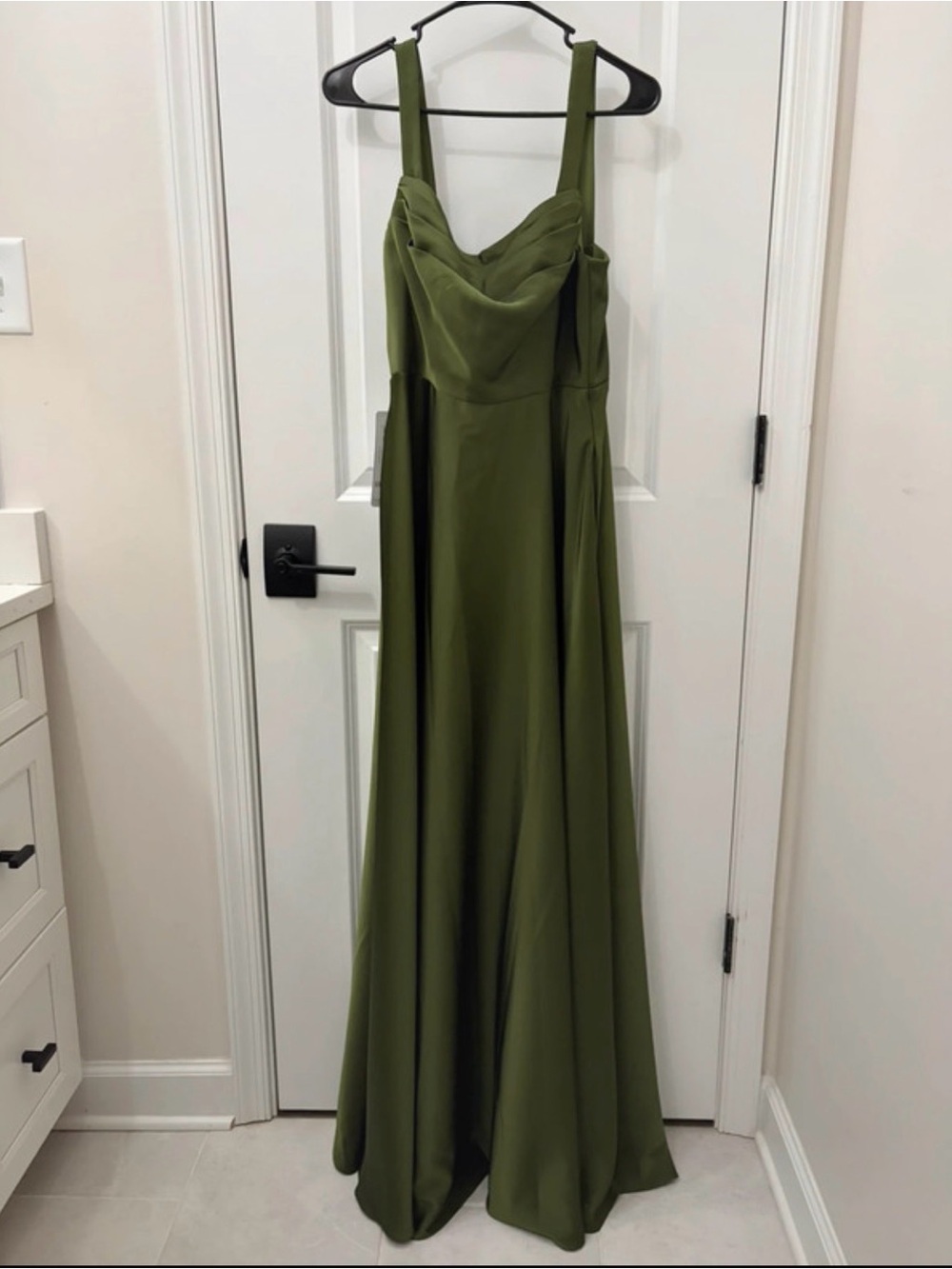 Azazie Olive Green Maxi Dress